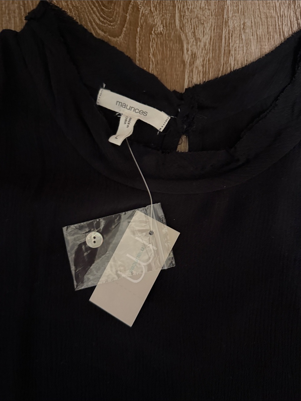 Maurices Sleeveless Tiered High-Low High-Neck Black Blouse - Picture 2 of 4